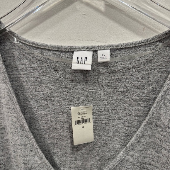 Gap Relaxed V-Neck Dress Flutter Sleeve Grey Marble XL - Picture 5 of 7